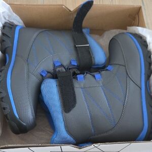 DSG Gray and Blue Kids Snow Boots